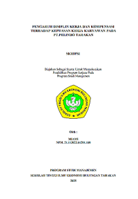 Image of PENGARUH DISIPLIN KERJA DAN KOMPENSASI
TERHADAP KEPUASAN KERJA KARYAWAN PADA
PT.PELINDO TARAKAN