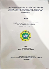 Image of Pengaruh Struktur Modal dan Total Asset Turnover Terhadap Return On Equity (ROE) Pada Perusahaan Sub Sektor Makanan dan Minuman Yang Terdaftar di BEI